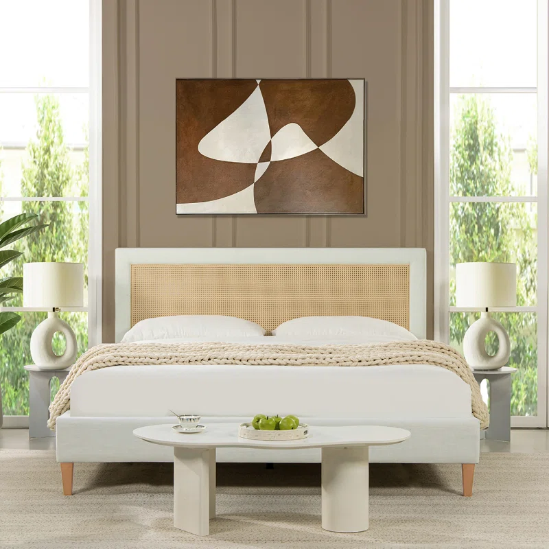 Solid Wood Rattan Bed For Bedroom | Cane Bed For Home -Nirmay - Akway Bedroom > Beds & Bed Frames (Image 8)