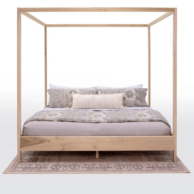 Solid Wood Rattan Bed For Bedroom | Cane Bed For Home -Ruhi - Akway