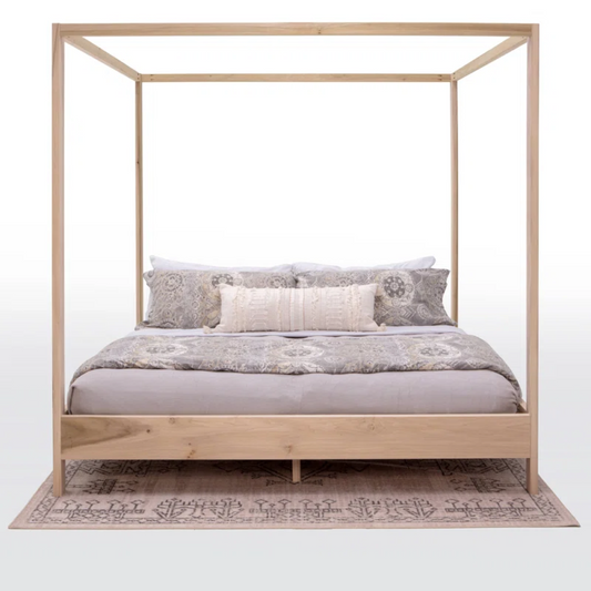 Solid Wood Rattan Bed For Bedroom | Cane Bed For Home -Ruhi - Akway