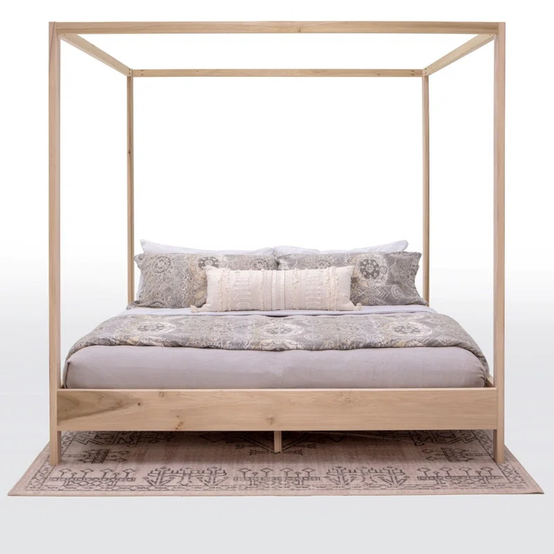 Solid Wood Rattan Bed For Bedroom | Cane Bed For Home -Ruhi - Akway