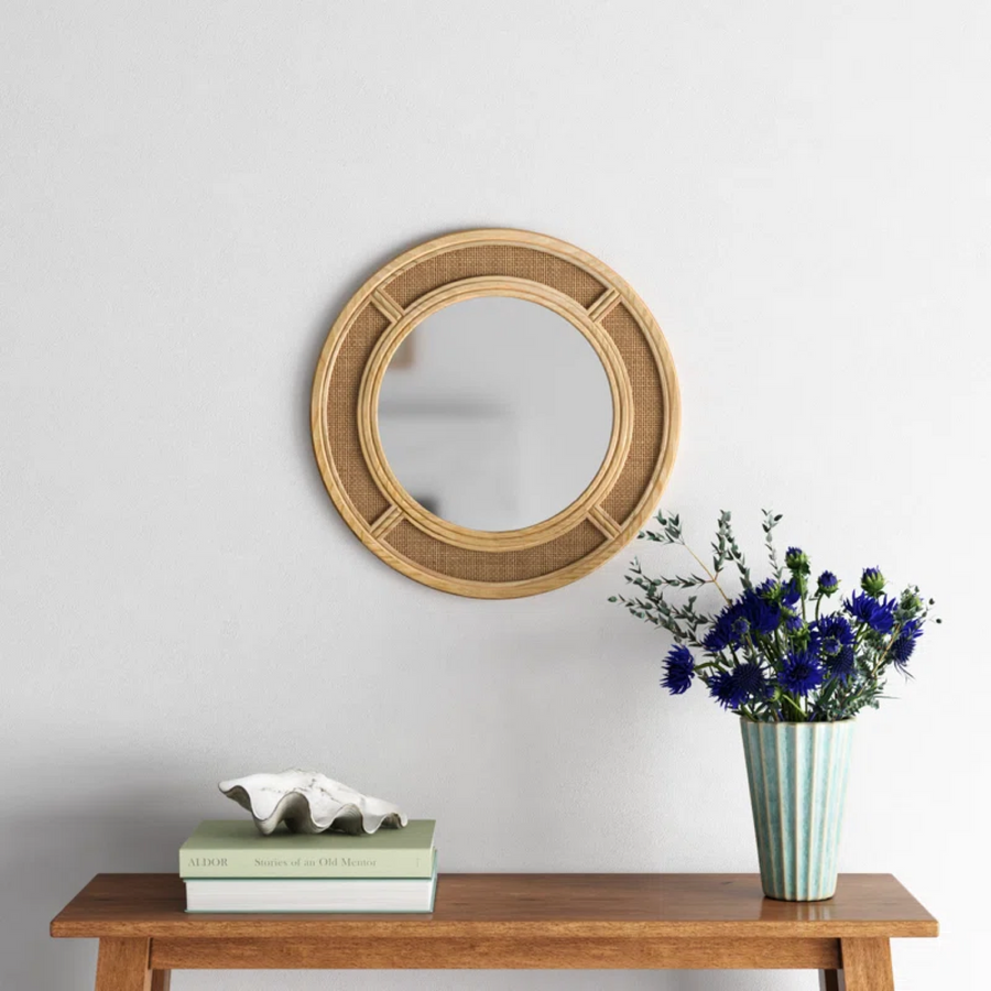 Bamboo Wall Mirror for living room | Cane Wall Mirror | Rattan Mirror -Firoh - Akway Uncategorized (Image 2)