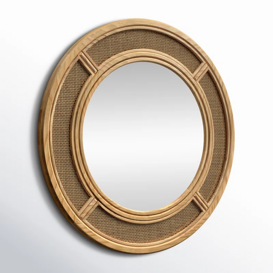 Bamboo Wall Mirror for living room | Cane Wall Mirror | Rattan Mirror -Firoh - Akway Uncategorized (Image 4)