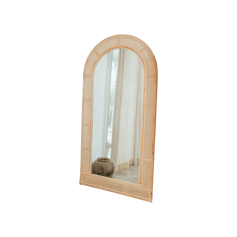 Bamboo Floor Mirror for living room | Cane Floor Mirror | Rattan Mirror -Lalima - Akway Uncategorized (Image 3)