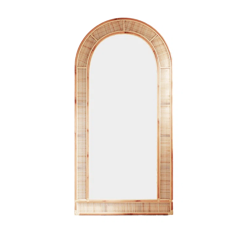 Bamboo Floor Mirror for living room | Cane Floor Mirror | Rattan Mirror -Lalima - Akway Uncategorized (Image 4)