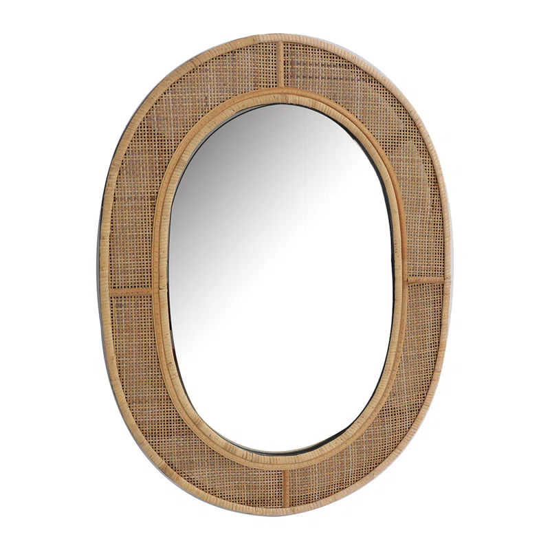 Bamboo Wall Mirror for living room | Cane Wall Mirror | Rattan Mirror -Paridhi - Akway Uncategorized (Image 2)