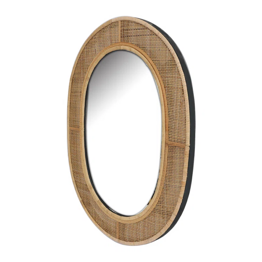 Bamboo Wall Mirror for living room | Cane Wall Mirror | Rattan Mirror -Paridhi - Akway Uncategorized (Image 4)