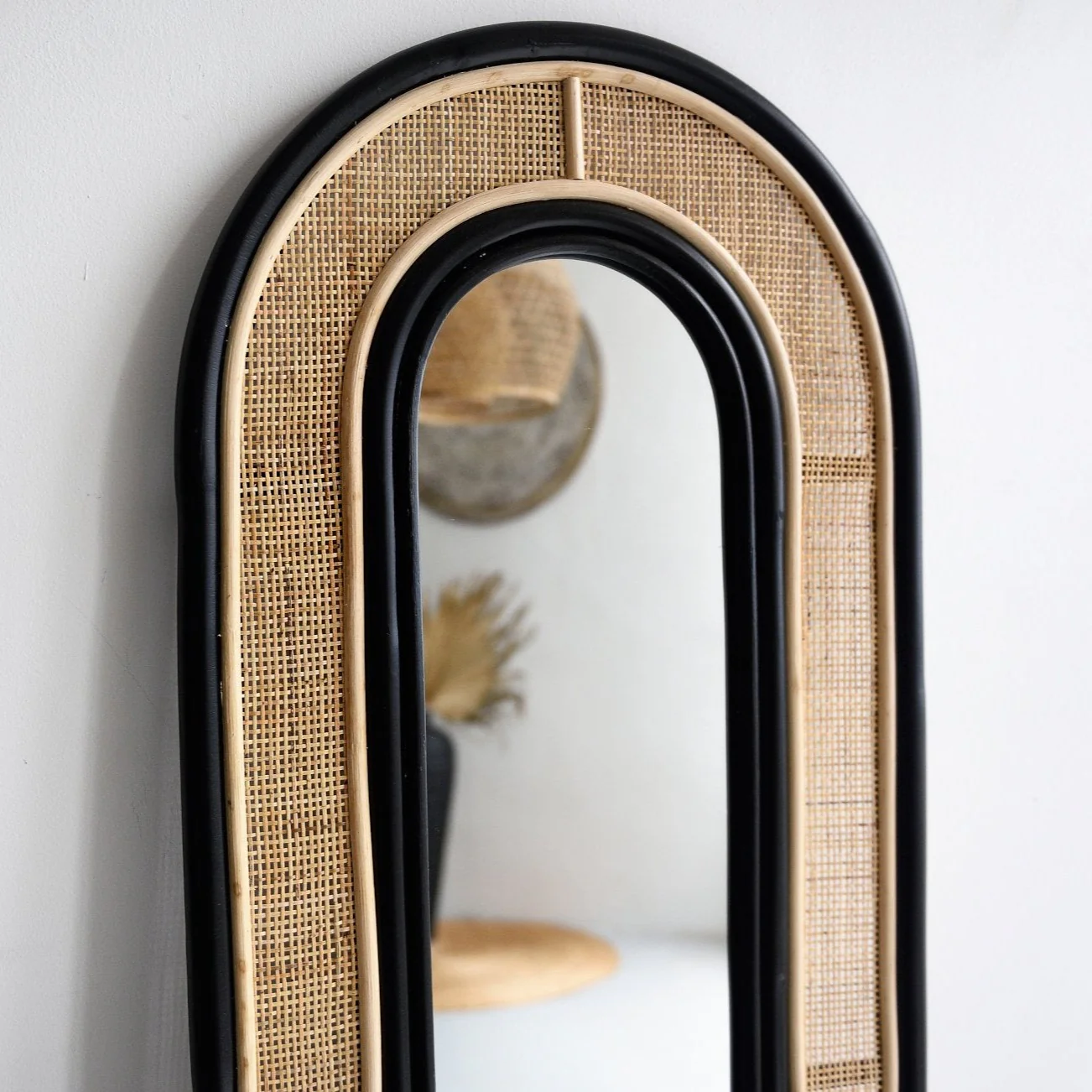 Bamboo Wall Mirror for living room | Cane Wall Mirror | Rattan Mirror -Minnie - Akway Uncategorized (Image 1)