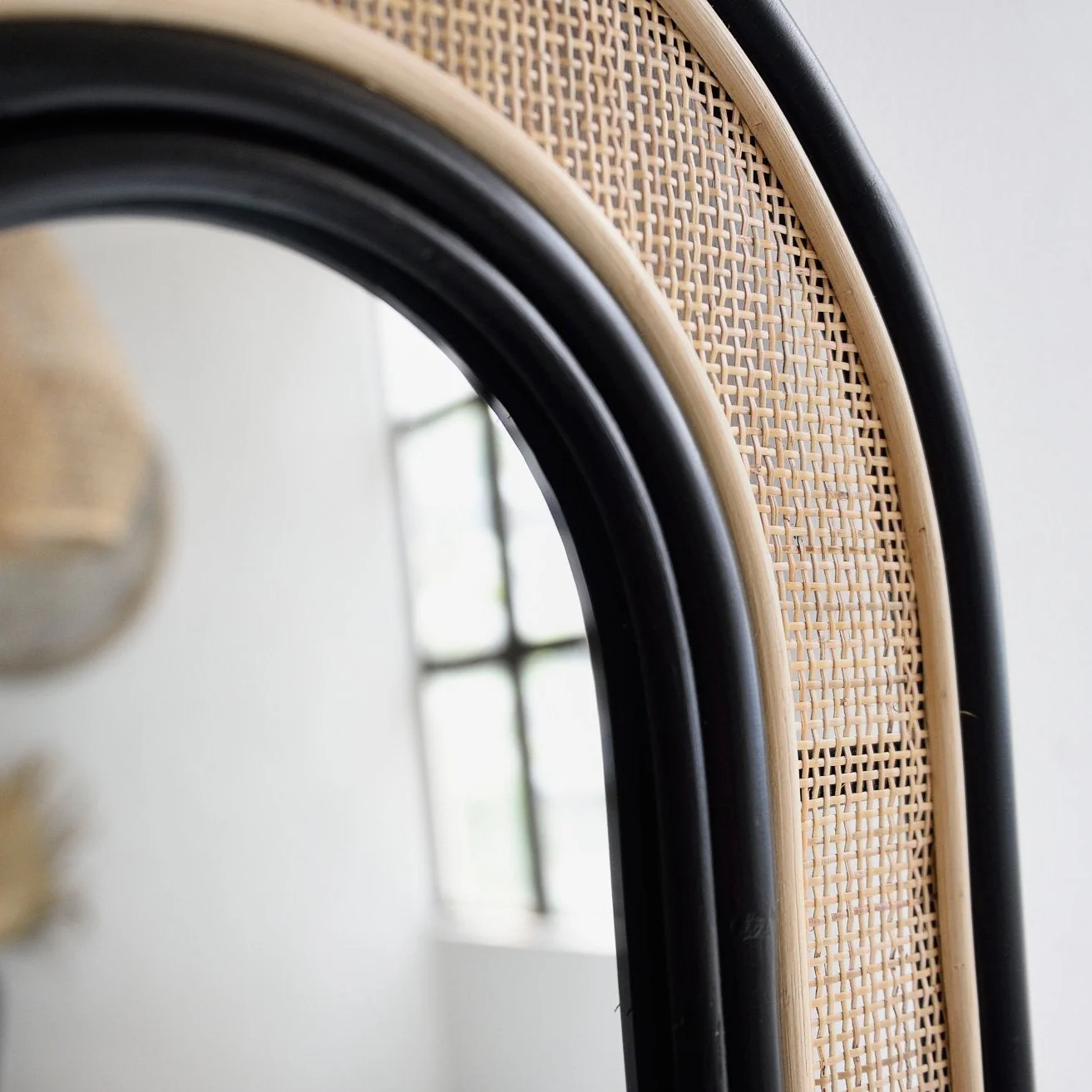 Bamboo Wall Mirror for living room | Cane Wall Mirror | Rattan Mirror -Minnie - Akway Uncategorized (Image 4)