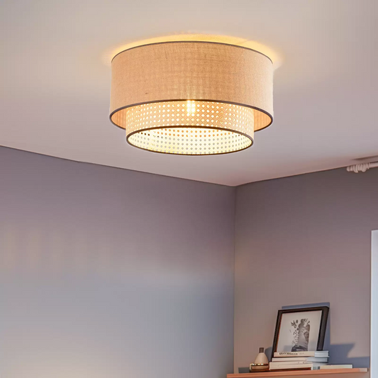 Jute Hanging lamp for Living Room | Jute Pendant light | Jute ceiling light -Tirtha - Akway Lighting -> Pendant Lamp (Image 1