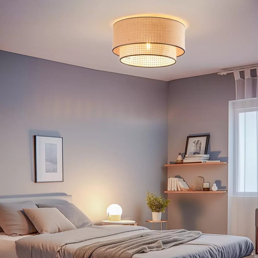 Jute Ceiling Light for Living Room 12 Inch - Tirtha by Akway