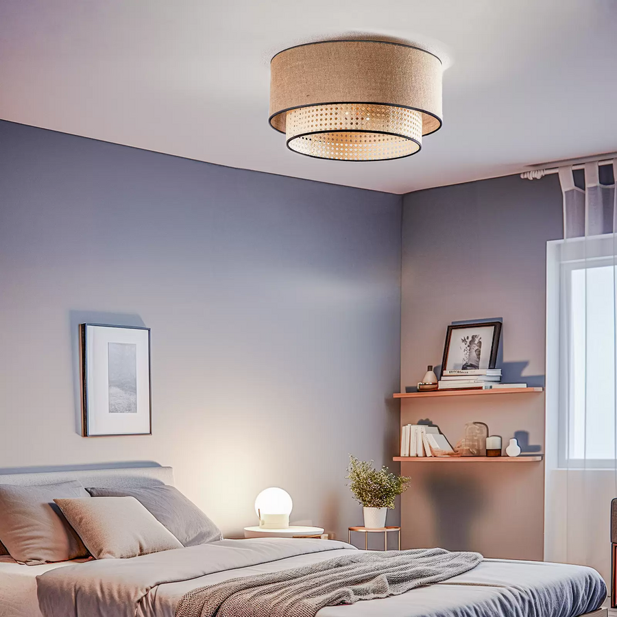 Jute Ceiling Light for Living Room 12 Inch - Tirtha by Akway