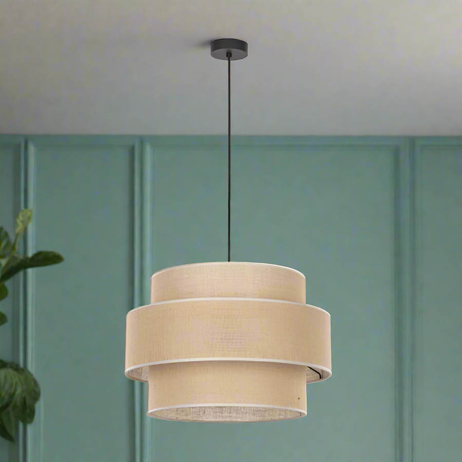 Jute Pendant Light for Living Room 12 Inch - Dhrish by Akway