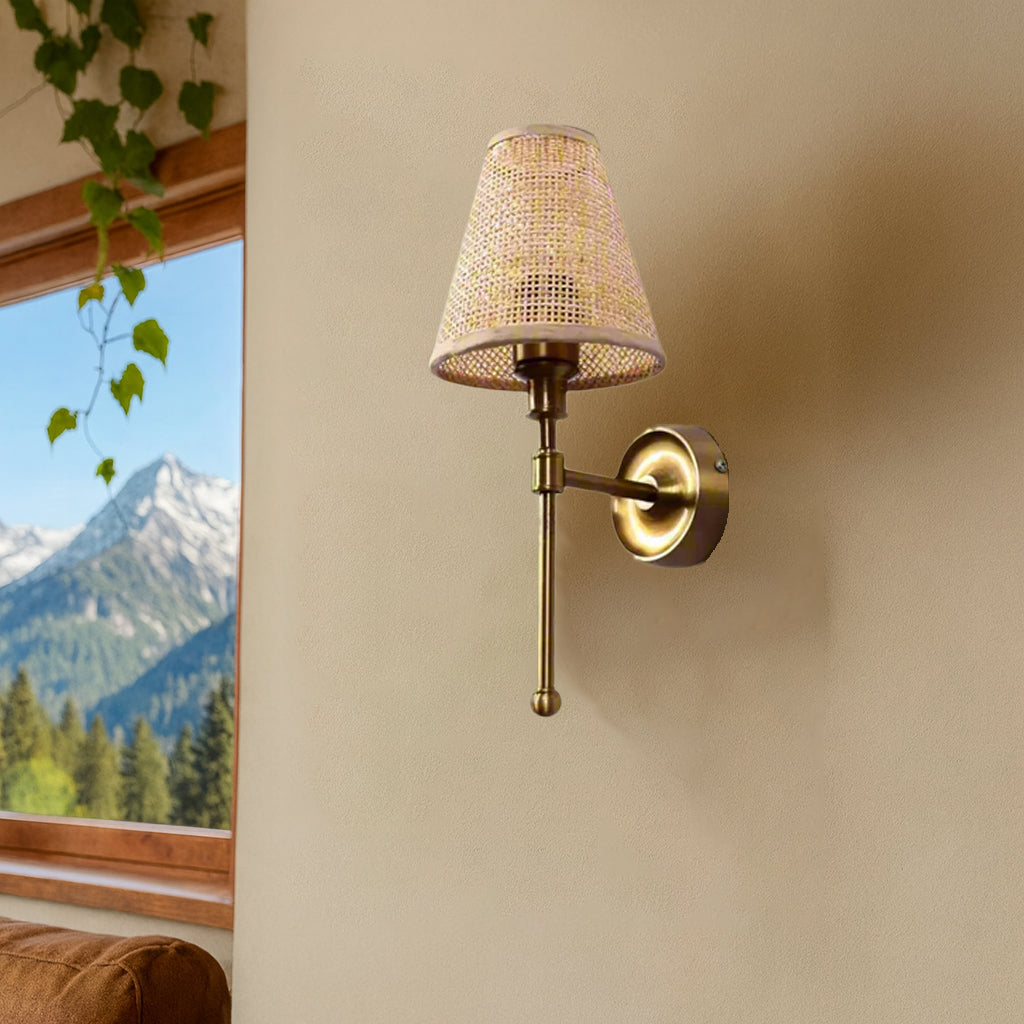 Bamboo Wall lamp for Living Room | Rattan Pendant light | Cane Webbing Wall Lamps- Alletta