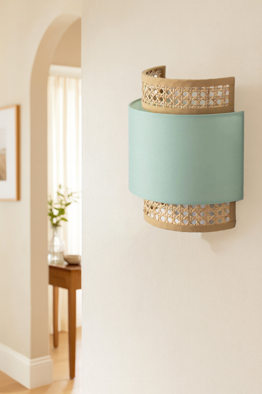 Bamboo Wall lamp for Living Room | Rattan Pendant light |Cane Webbing Wall Lamps-Auria