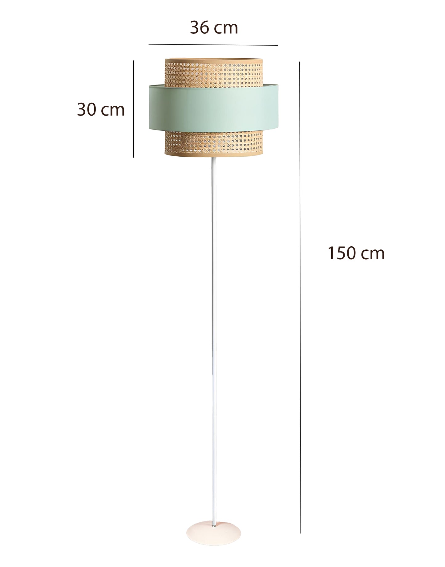 Rattan Cane Webbing Floor Lamp | Bamboo Floor Lamp| Cane Floor Lamp - Aarti - Akway Lighting > Floor Lamps (Image 4)