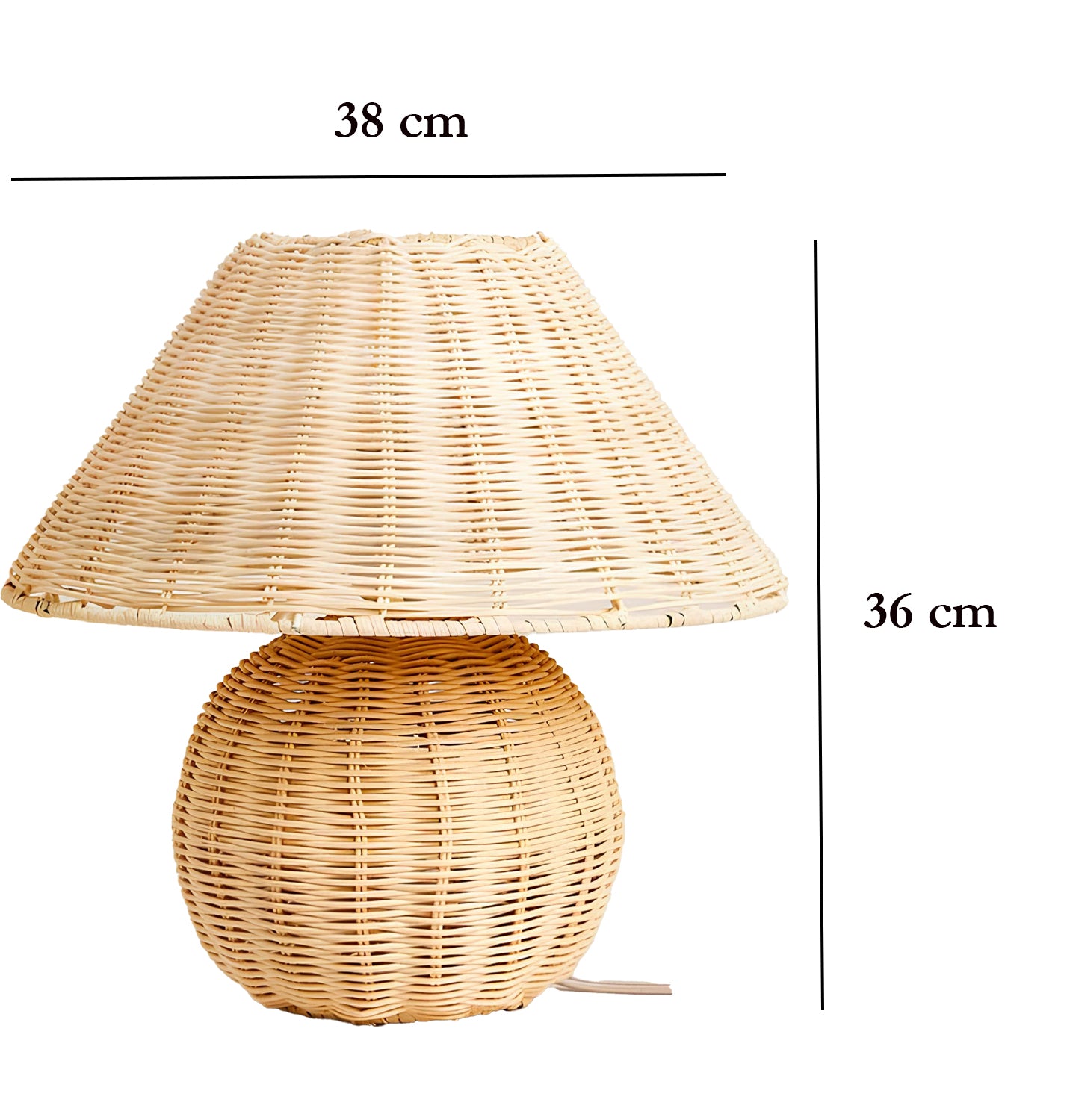 Rattan Table lamp for Living room | Bamboo Bedside table lamp | Cane Table lamp -Adair - Akway Lighting > Table Lamps (Image