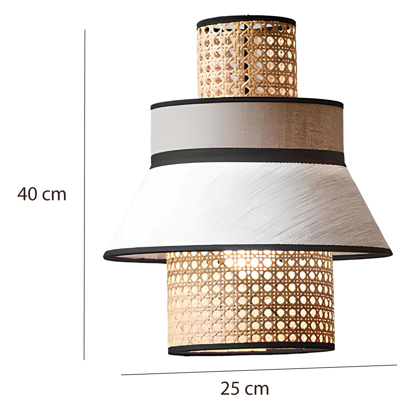 Rattan Hanging lamp for Living Room | Cane Pendant light | Wicker ceiling light - Adley