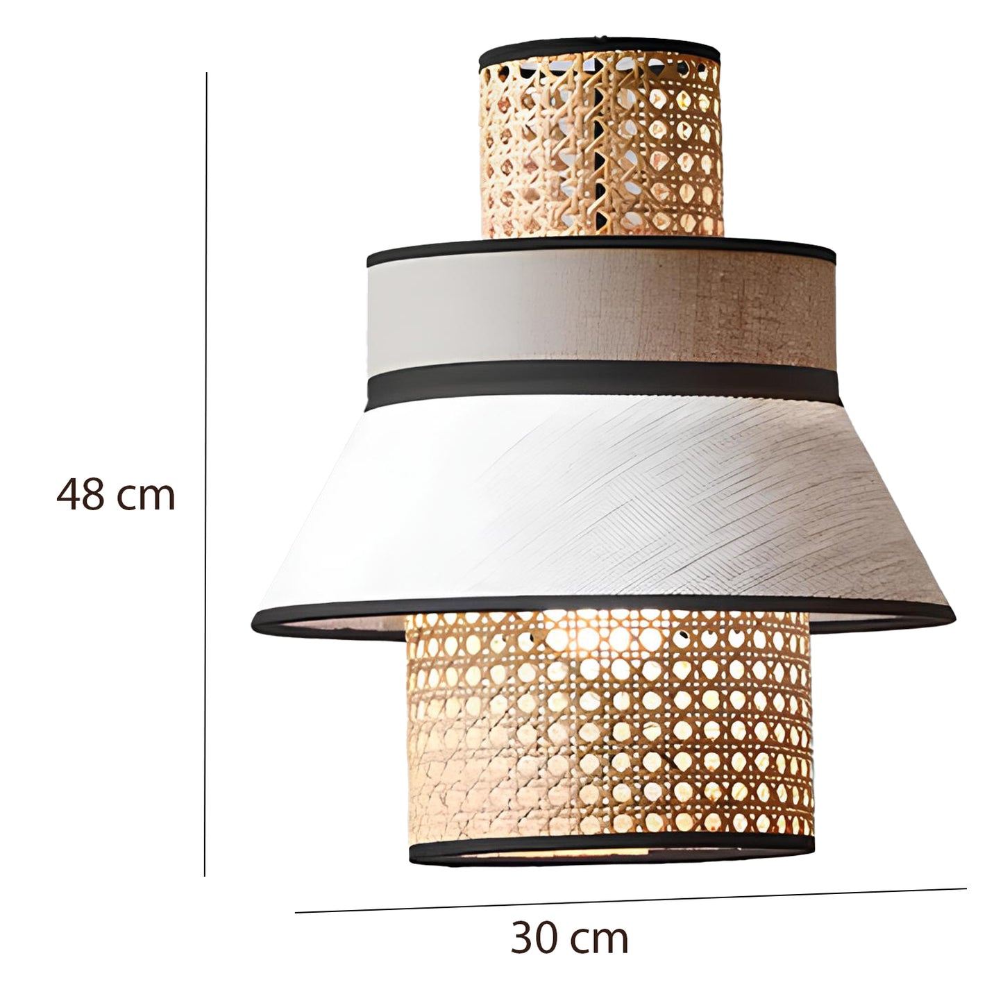 Rattan Hanging lamp for Living Room | Cane Pendant light | Wicker ceiling light - Adley