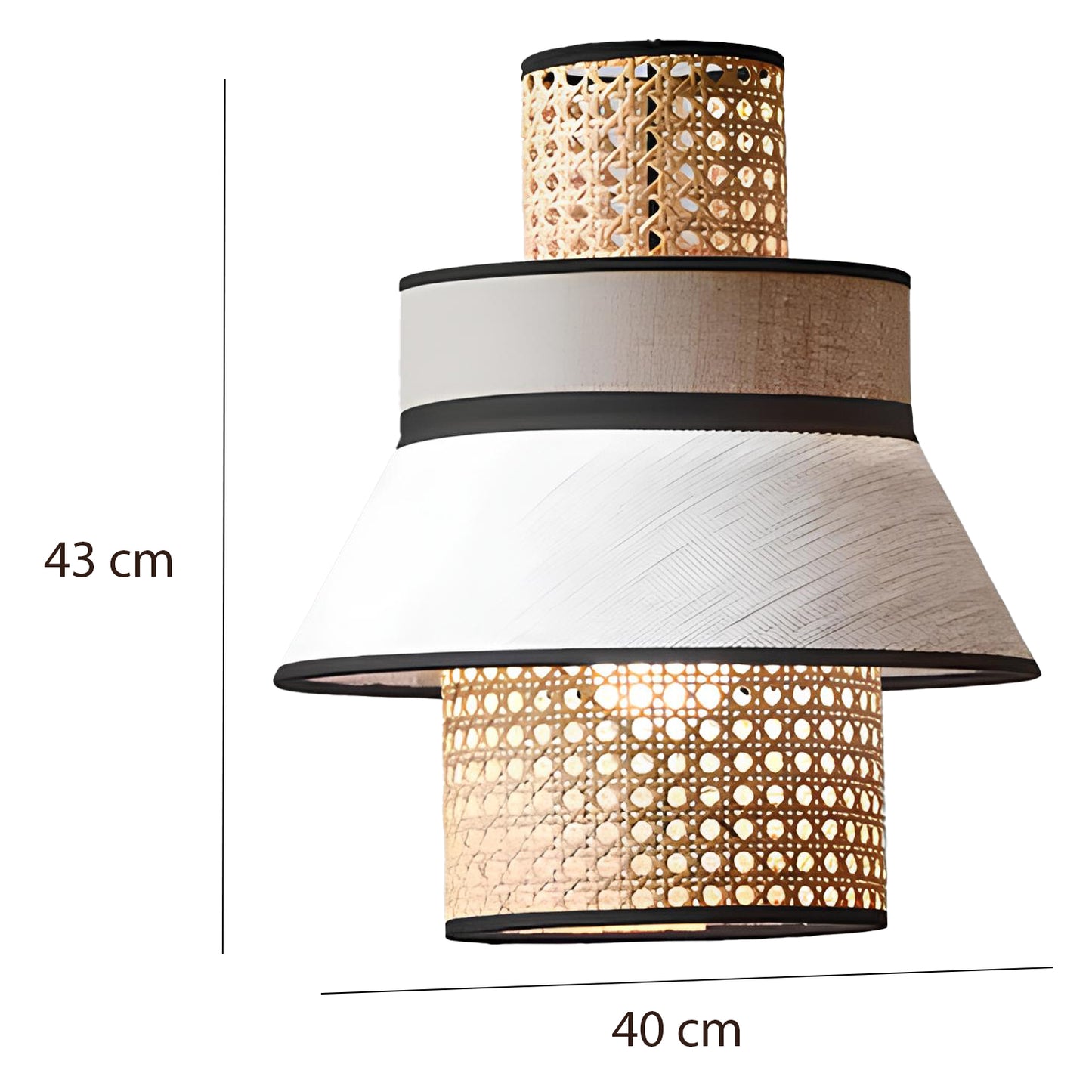 Rattan Hanging lamp for Living Room | Cane Pendant light | Wicker ceiling light - Adley