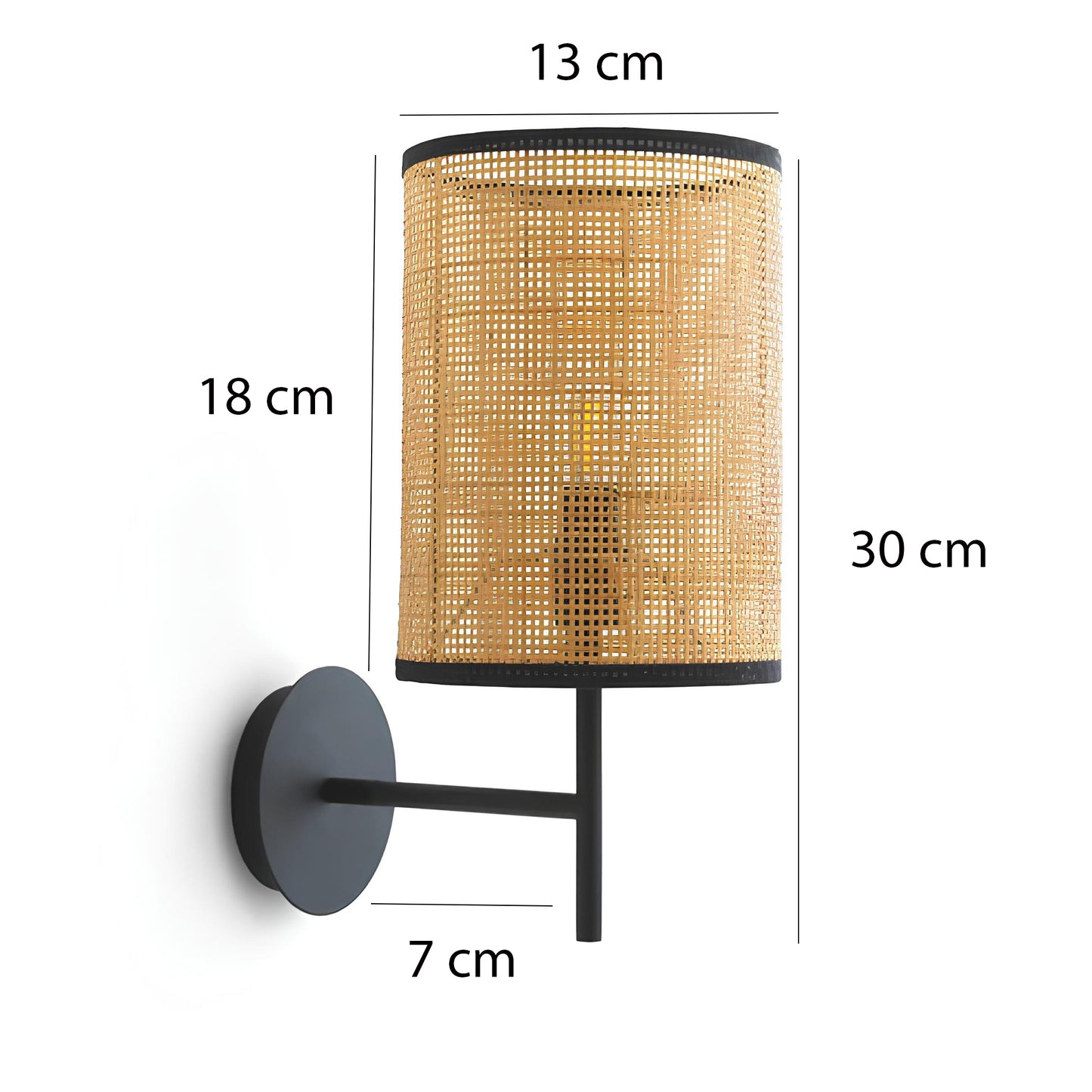 Bamboo Wall lamp for Living Room | Rattan Pendant light |Cane Webbing Wall Lamps- Adryan - Akway Lighting > Wall Lamps & Scon