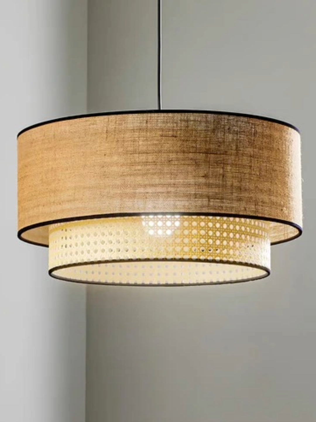 Bamboo Hanging lamp for Living Room | Rattan Pendant light | Cane ceiling light - Ahalya - Akway
