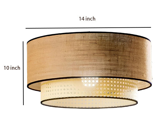 Bamboo Hanging lamp for Living Room | Rattan Pendant light | Cane ceiling light - Ahalya 12" x 8" by Akway - Image 9