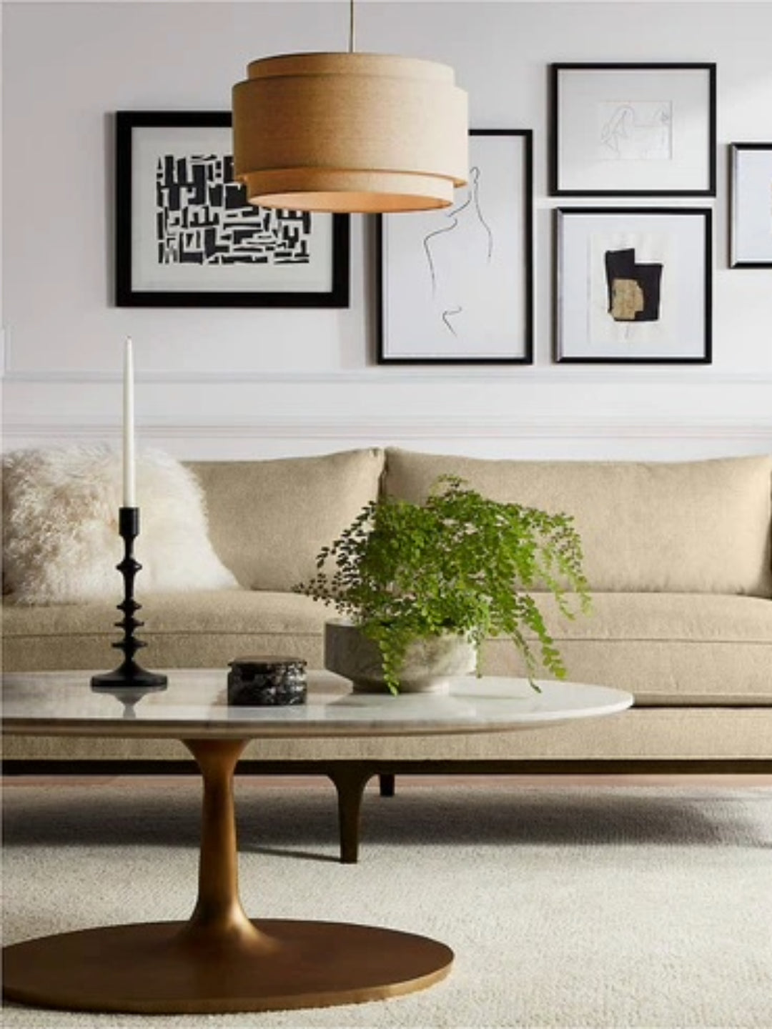 Bamboo Hanging lamp for Living Room | Rattan Pendant light | Cane ceiling light - Anay - Image 5