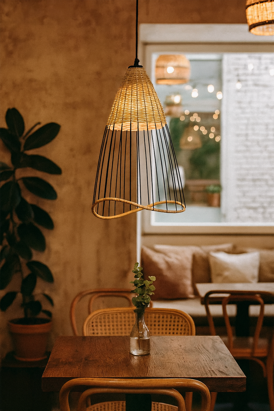 Bamboo Pendant Light for Living Room - Angel by Akway