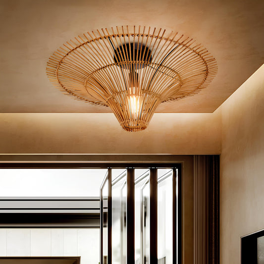 Ceiling Flush Mount Lamp for Living Room | Jute Pendant light | Jute ceiling light - Veronica - Akway Uncategorized (Image 1)