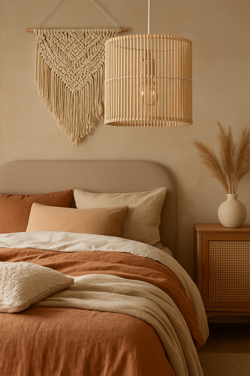 Bamboo Hanging lamp for Living Room | Rattan Pendant light | Cane ceiling light -Avital by Akway - Image 5
