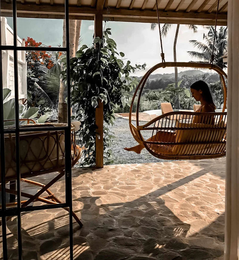 Bamboo Swing Chairs for Outdoor | Cane swing chairs - Ananya - Akway