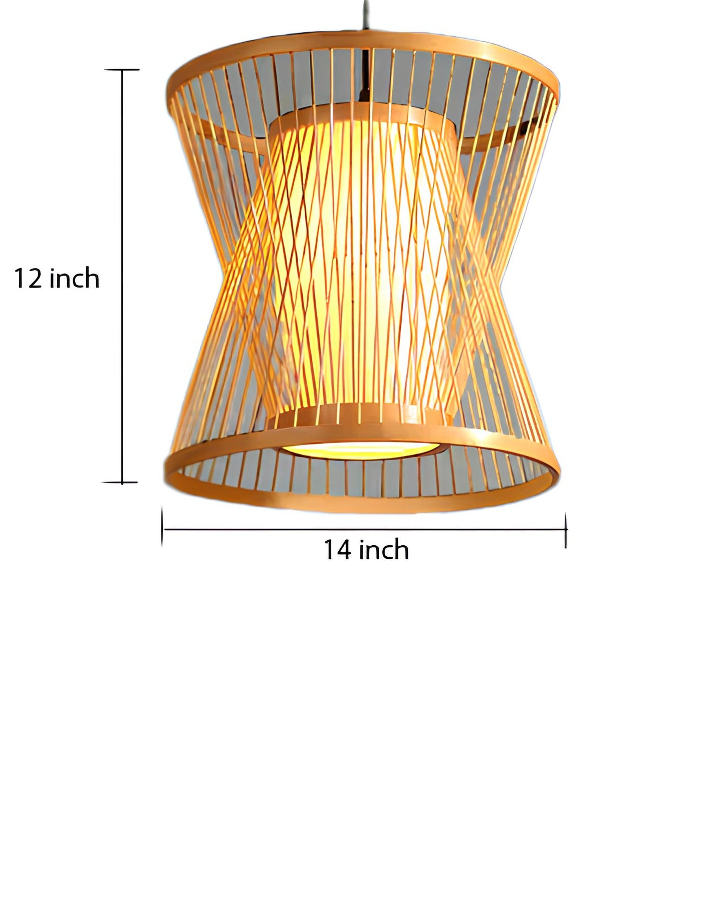 Rattan Hanging lamp for Living Room | Cane Pendant light | Wicker ceiling light - Cadley - Akway Uncategorized (Image 6)