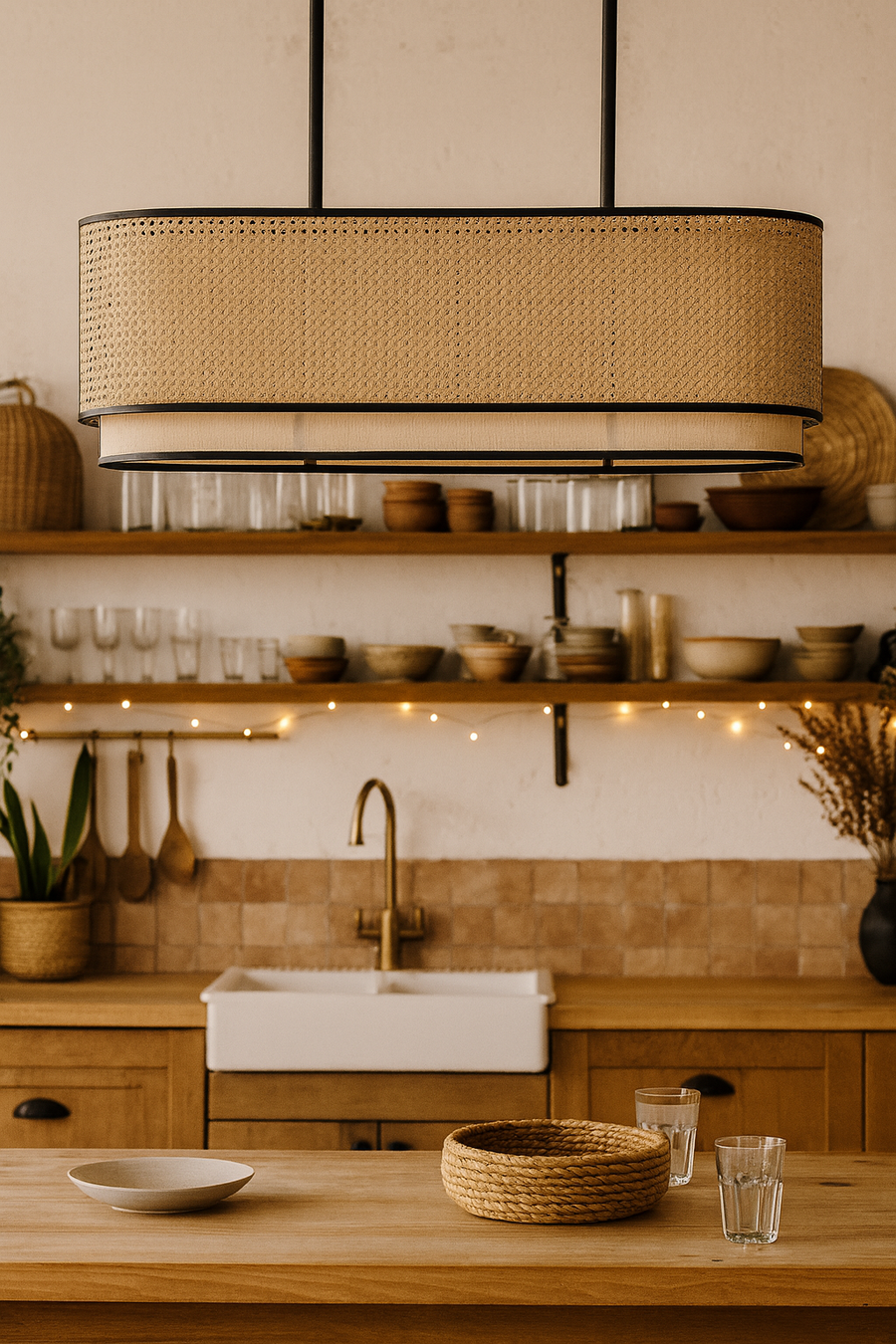 Bamboo Pendant Light for Living Room | Handmade Pendant Light - JEMMA by Akway