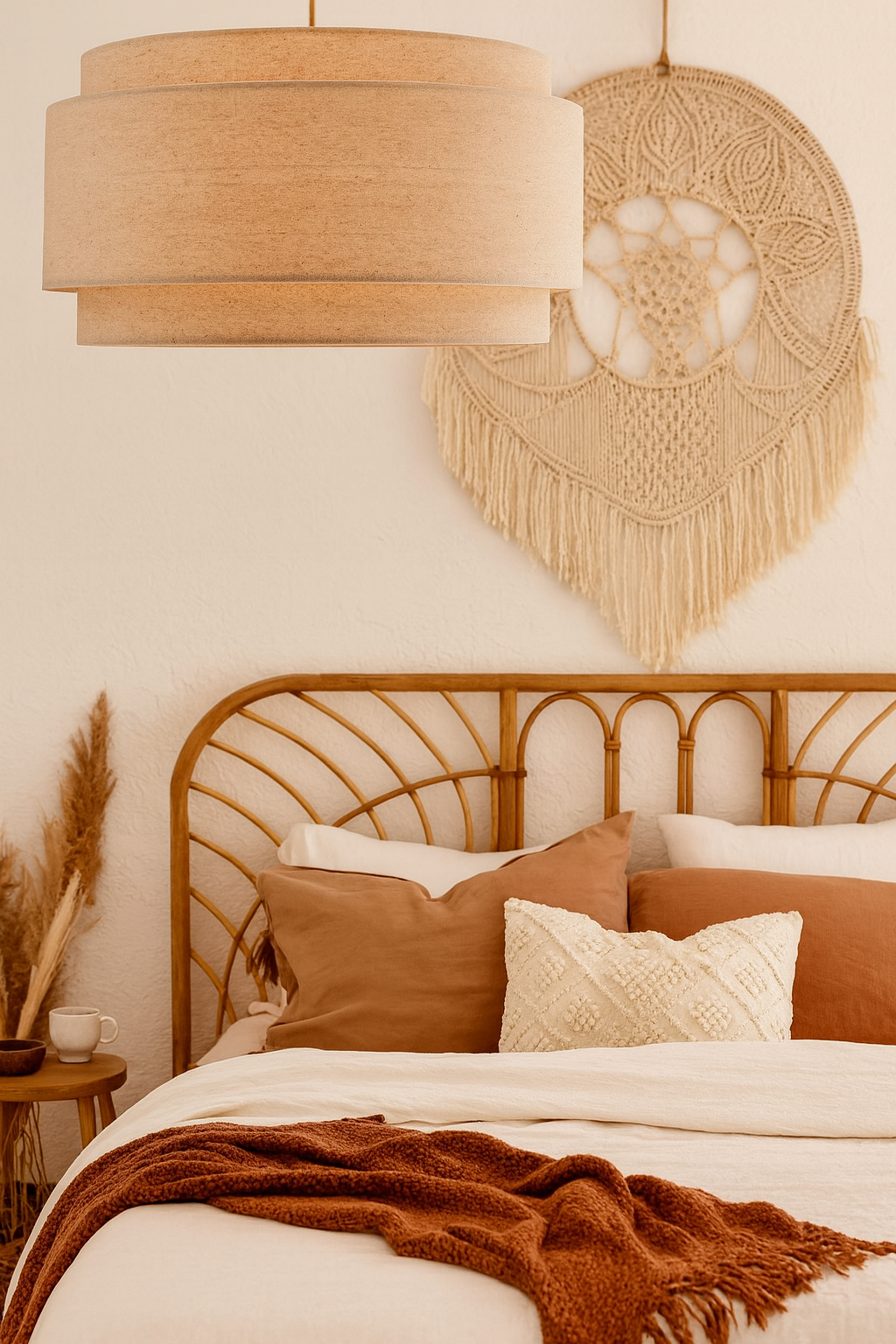 Bamboo Hanging lamp for Living Room | Rattan Pendant light | Cane ceiling light - Anay - Image 3
