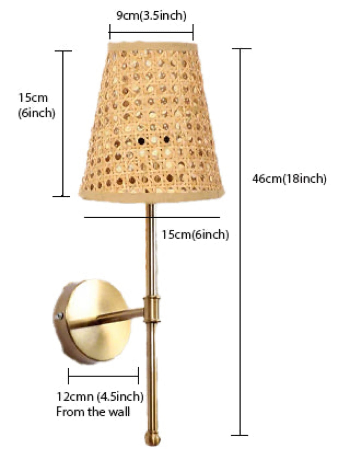 Bamboo Wall Lamp For Living Room | Cane Wall Light - Janaki - Akway Lighting > Wall Lamps & Sconces (Image 3)