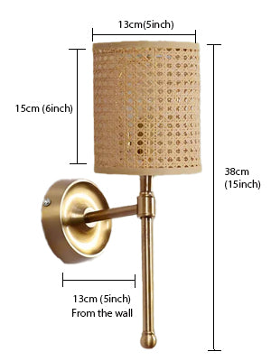 Bamboo Wall Lamp For Living Room | Rattan Wall Scone - Aradhana - Akway Lighting > Wall Lamps & Sconces (Image 3)