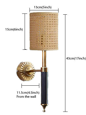 Rattan Wall Lamp For Living Room | Rattan Wall Light - Nisha - Akway Lighting > Wall Lamps & Sconces (Image 3)