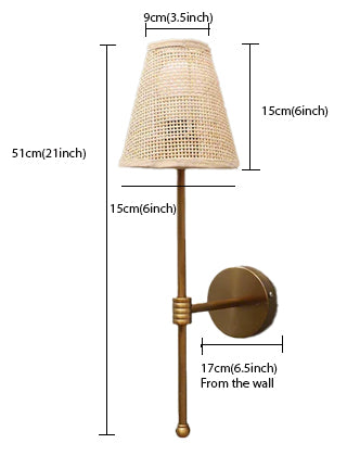Bamboo Wall Lamp For Living Room | Rattan Wall Light - Kensley - Akway Lighting > Wall Lamps & Sconces (Image 3)