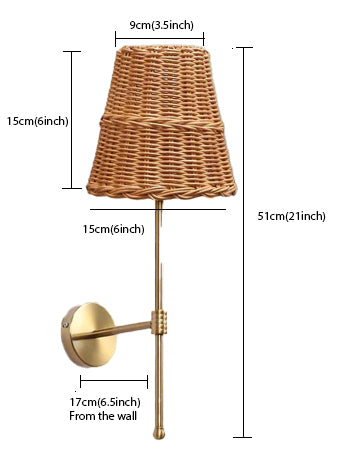 Bamboo Wall Light For Living Room | Rattan Wall Lamp - Inaya - Image 9