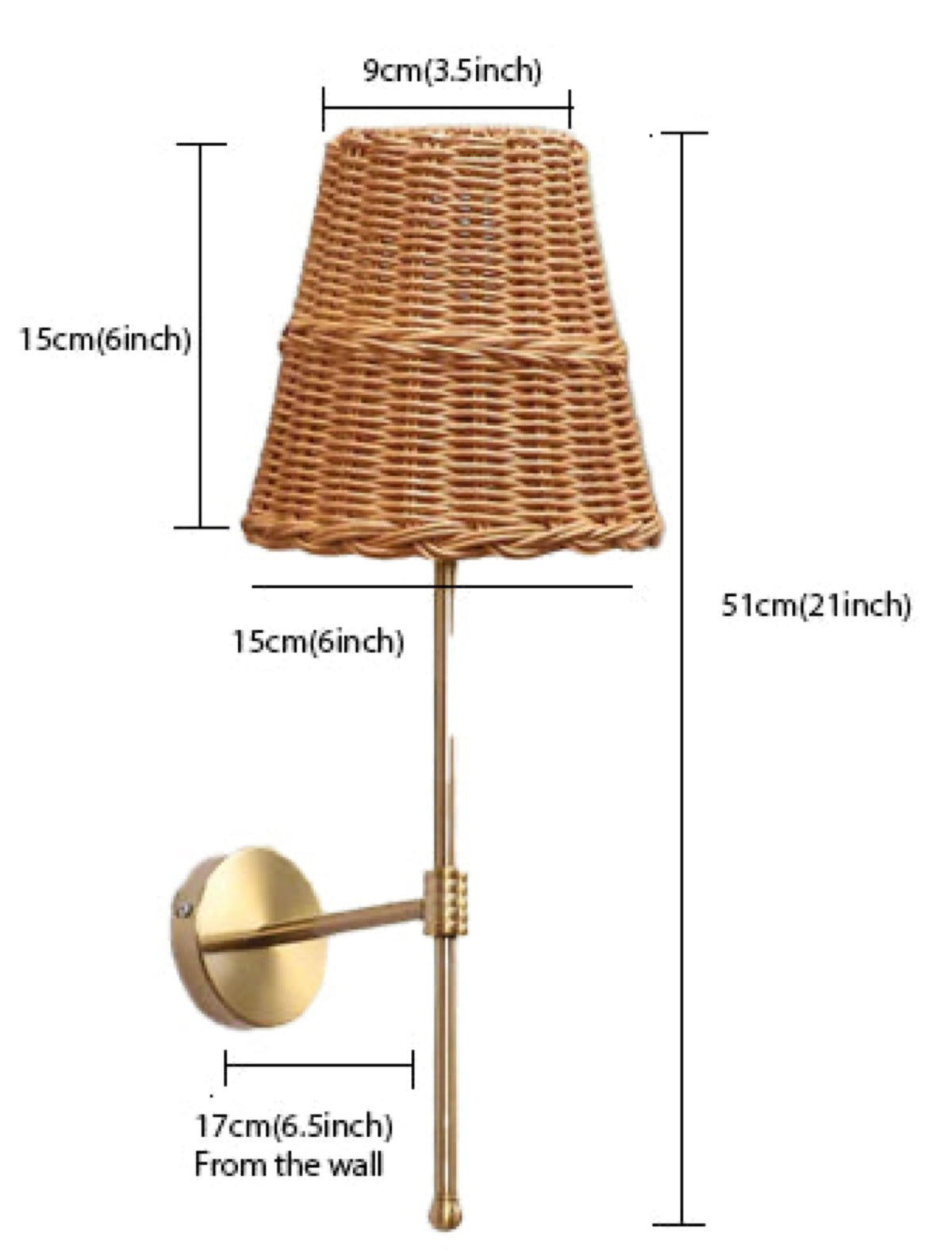 Bamboo Wall Light For Living Room | Rattan Wall Lamp - Inaya - Image 9