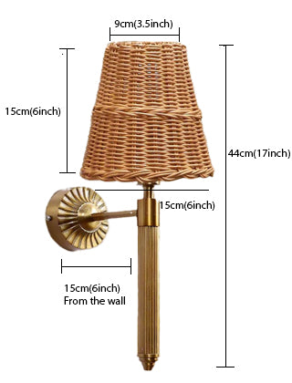 Rattan Wall Light For Living Room | Cane Wall Lamp- Hiral - Akway Lighting > Wall Lamps & Sconces (Image 3)