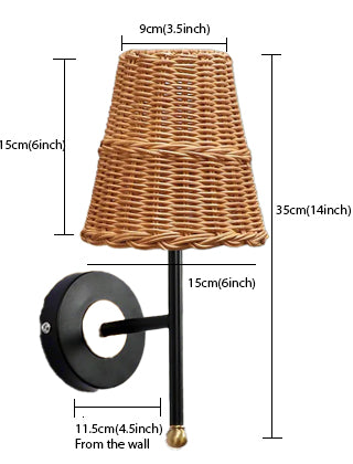 Bamboo Wall Lamp For Living Room | Rattan Wall Light - Geetika - Akway Lighting > Wall Lamps & Sconces (Image 3)