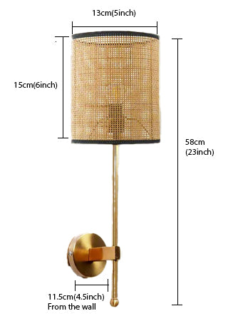 Bamboo Wall Light For Living Room | Cane Wall Lamp - Chaaya - Akway Lighting > Wall Lamps & Sconces (Image 3)