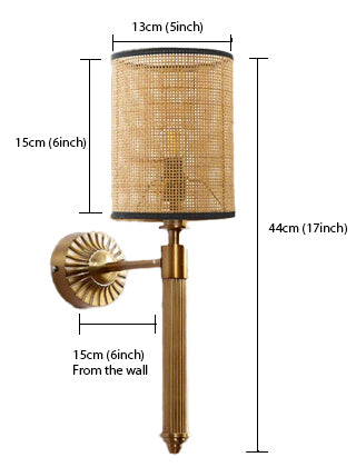 Bamboo Wall Lamp For Living Room | Rattan Wall Light - Alka - Akway Lighting > Wall Lamps & Sconces (Image 3)