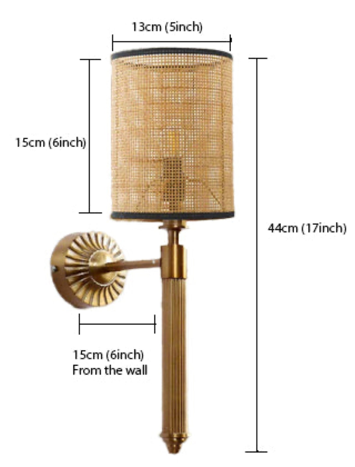 Bamboo Wall Lamp For Living Room | Rattan Wall Light - Alka - Image 9