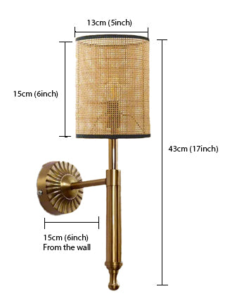 Rattan Wall Lamp For Living Room | Rattan Wall Light - Advika - Akway Lighting > Wall Lamps & Sconces (Image 3)