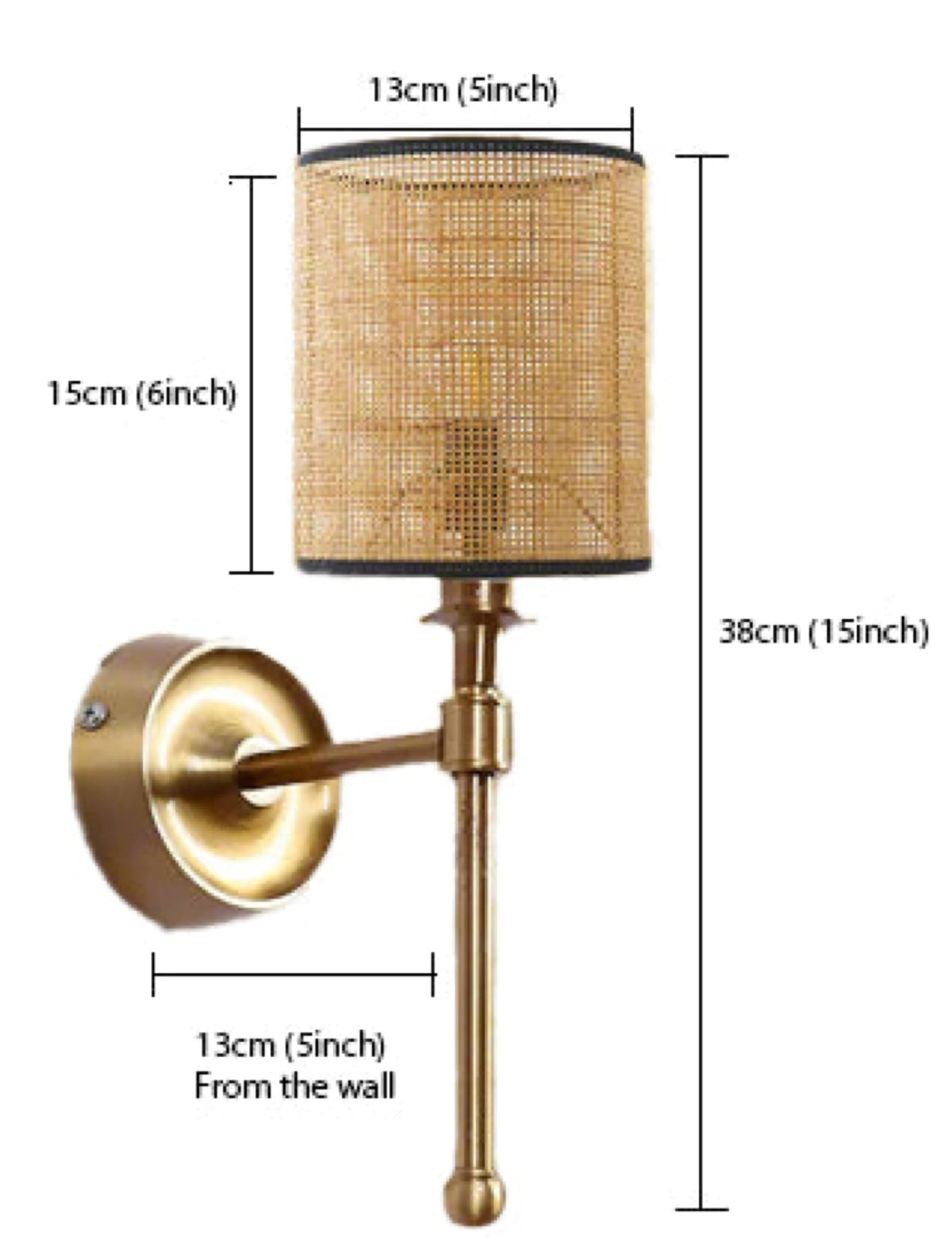 Bamboo Wall Lamp For Living Room | Rattan Wall Scone - Adya - Akway Lighting > Wall Lamps & Sconces (Image 3)