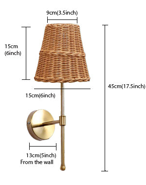 Bamboo Wall Lamp For Living Room | Rattan Wall Light - Krisha - Akway Lighting > Wall Lamps & Sconces (Image 3)