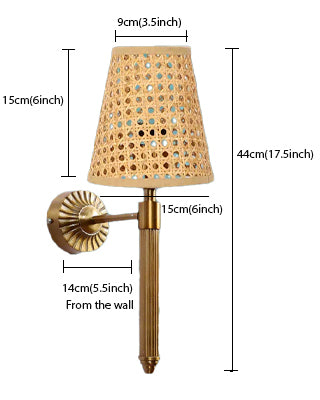 Rattan Wall Lamp For Living Room | Bamboo Wall Light - Jasmit - Akway Lighting > Wall Lamps & Sconces (Image 3)