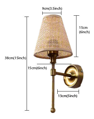 Bamboo Wall lamp for Living Room | Rattan Pendant light | Cane Webbing Wall Lamps- Alletta - Akway Lighting > Wall Lamps & Sc